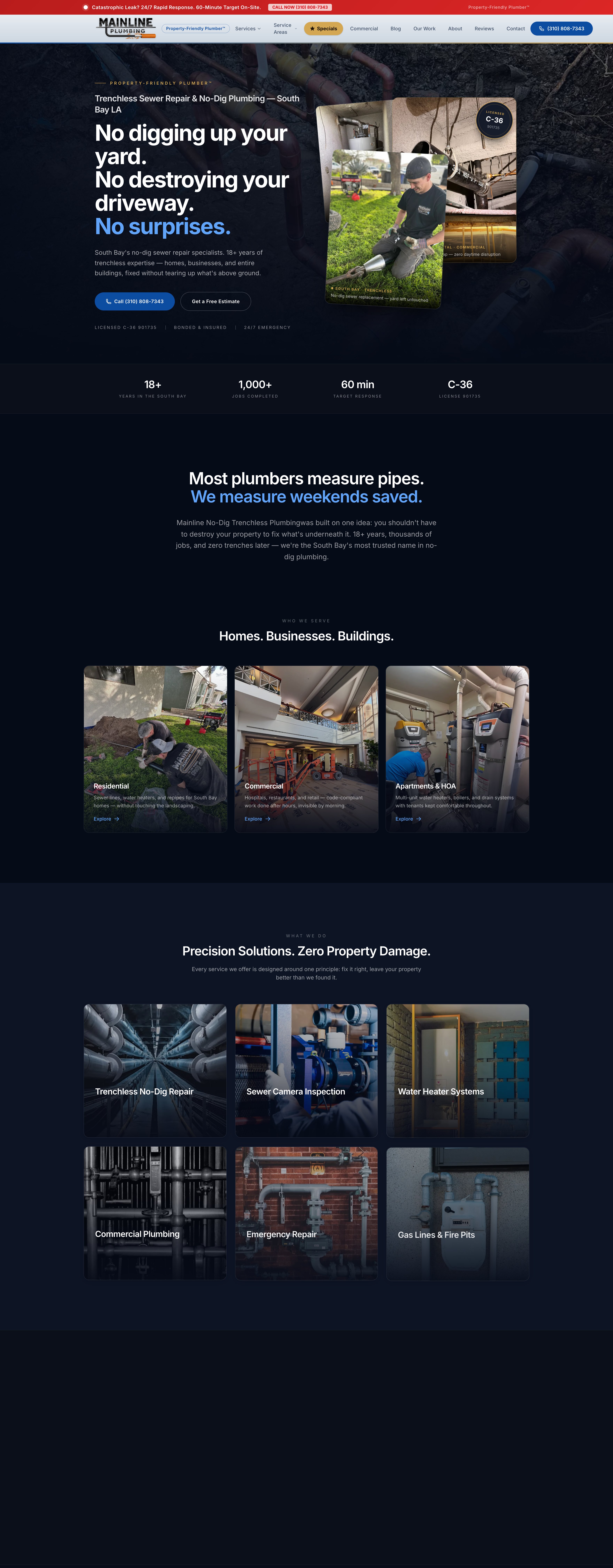 Mainline Trenchless website built by Axesris
