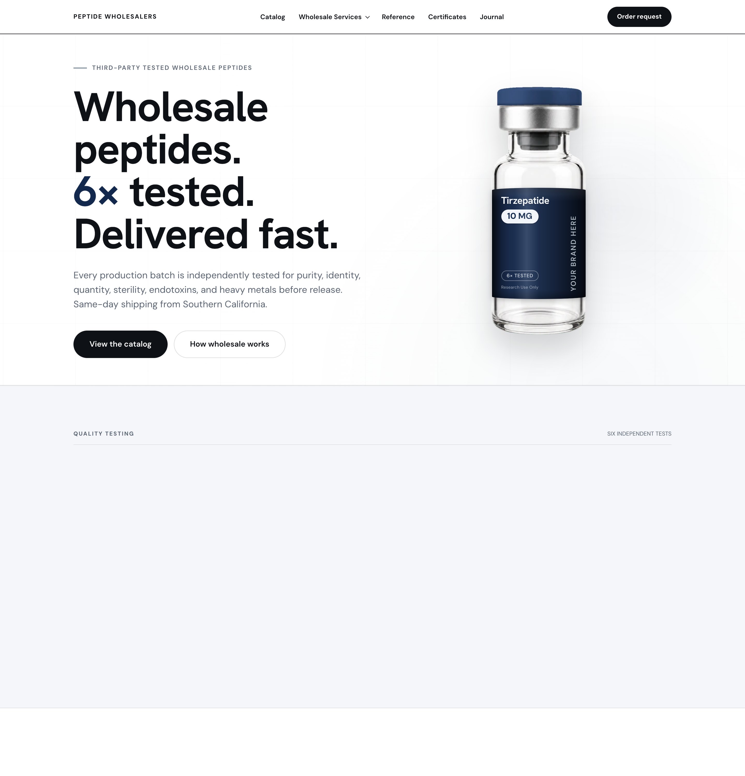 Peptide Wholesalers website built by Axesris