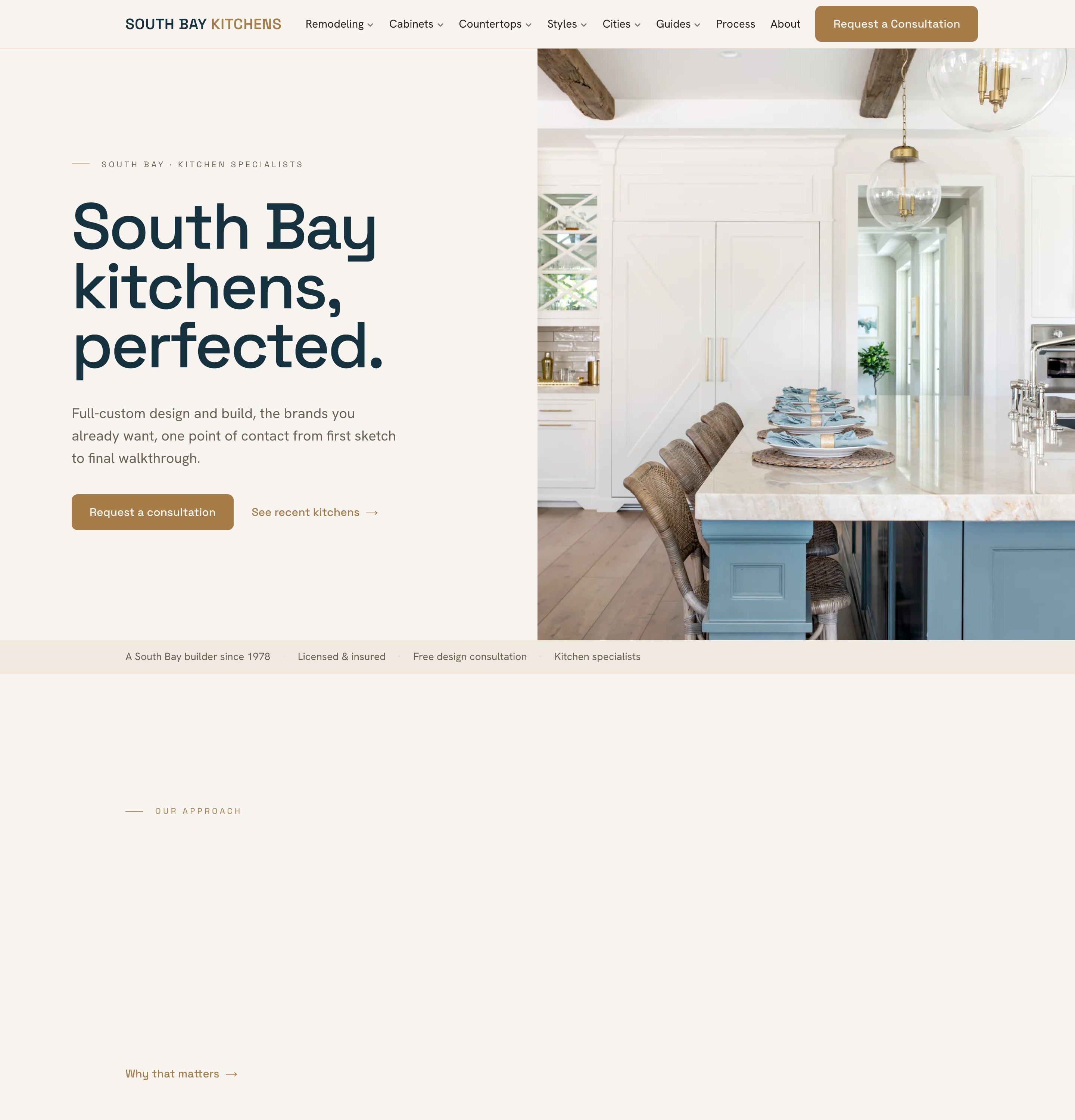 South Bay Kitchens website built by Axesris